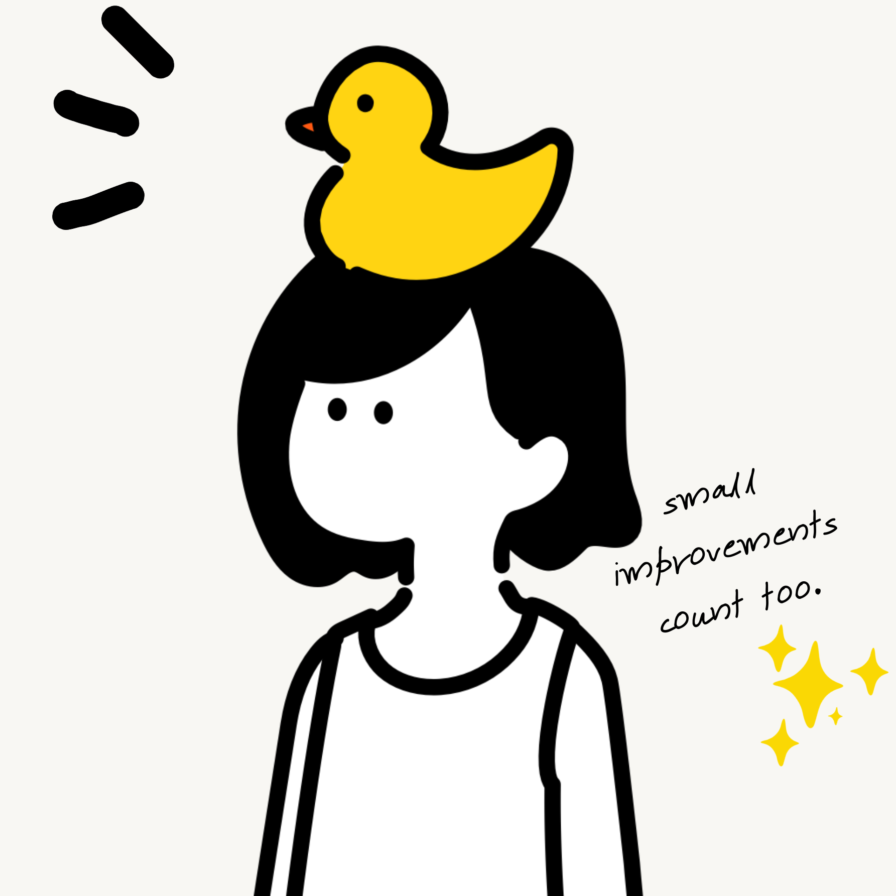 Amanda illustration with a yellow duck
